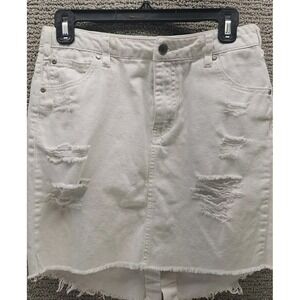 Tinseltown Skirt Womens Small White Denim